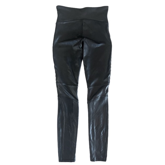 SPANX Faux Leather Moto Leggings in Black Size Small - Picture 7 of 8